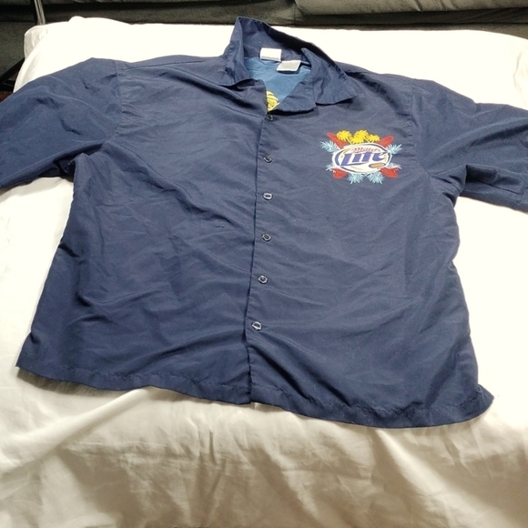 Miller Lite mens short sleeved button down shirt - Picture 1 of 13